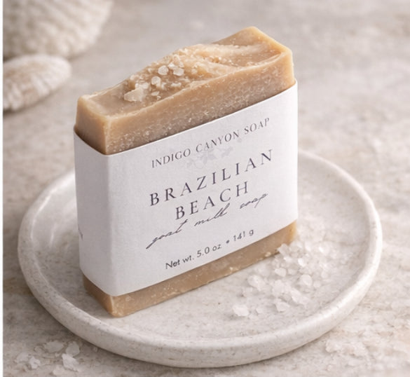 Brazilian Beach Goat Milk Soap – Pistachio Caramel Scent – Handmade Bar
