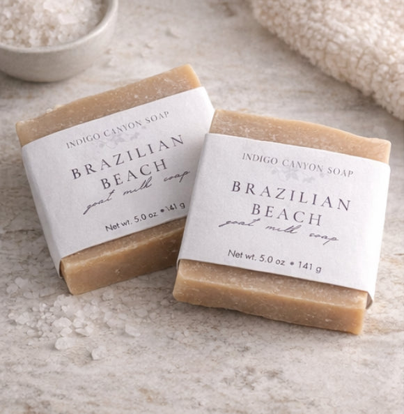 Brazilian Beach Goat Milk Soap – Pistachio Caramel Scent – Handmade Bar