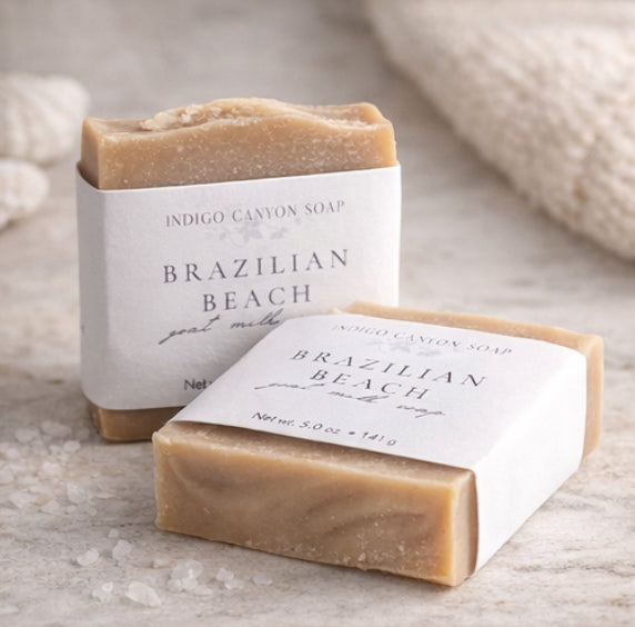 Brazilian Beach Goat Milk Soap – Pistachio Caramel Scent – Handmade Bar