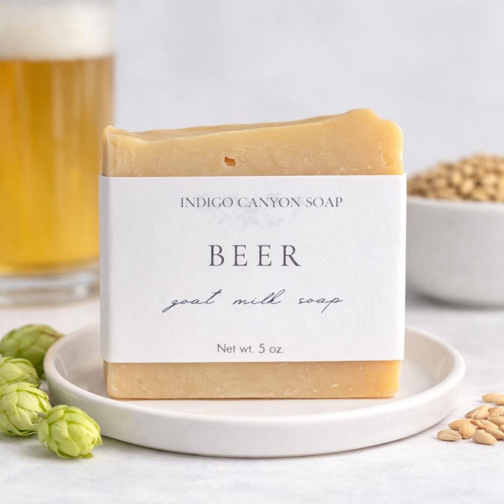 Beer Goat Milk Soap Bar | Handmade Cold Process Soap, 5 oz