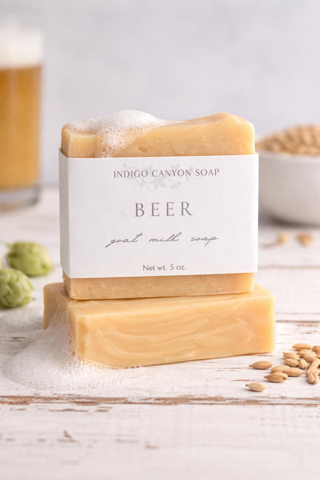 Beer Goat Milk Soap Bar | Handmade Cold Process Soap, 5 oz
