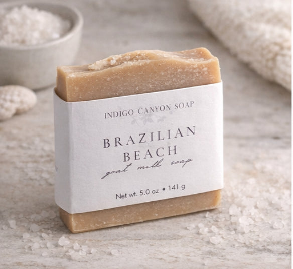 Brazilian Beach Goat Milk Soap – Pistachio Caramel Scent – Handmade Bar